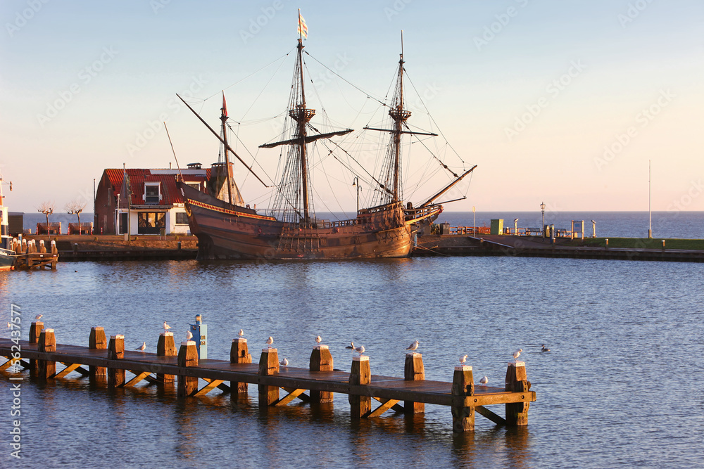 Volendam, galleon in the fishermen village, Edam, Netherlands