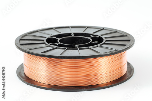 Welding wire spool on a white background
