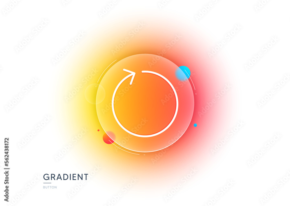 Loop arrow line icon. Gradient blur button with glassmorphism. Refresh Arrowhead symbol. Navigation pointer sign. Transparent glass design. Loop line icon. Vector Loop arrow line icon. Gradient blur button with glassmorphism. Refresh Arrowhead symbol. Navigation pointer sign. Transparent glass design. Loop line icon. Vector