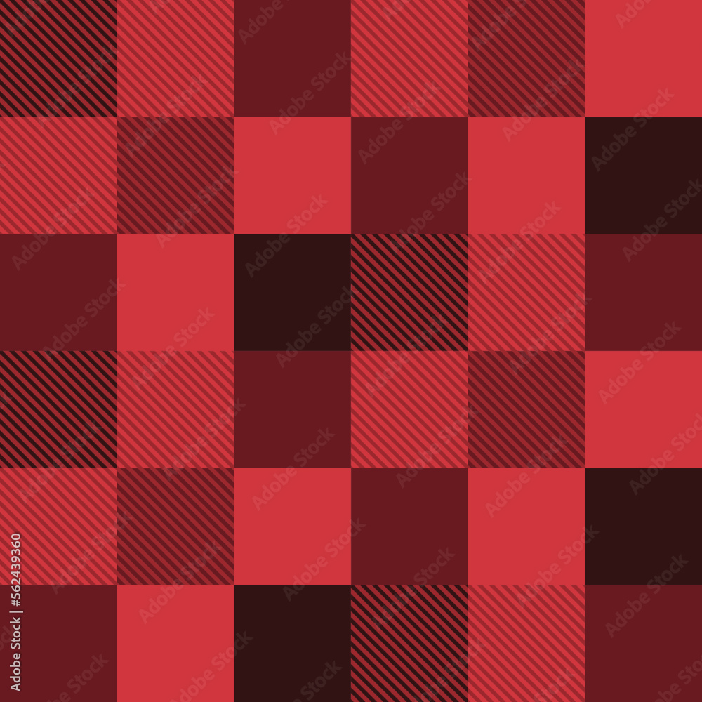 Seamless tartan plaid pattern in red and black tone. Seamless tartan plaid pattern in red and black tone.