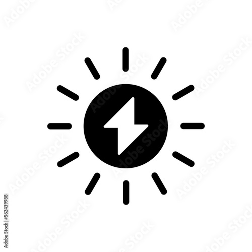 Solar energy power black icon on white background