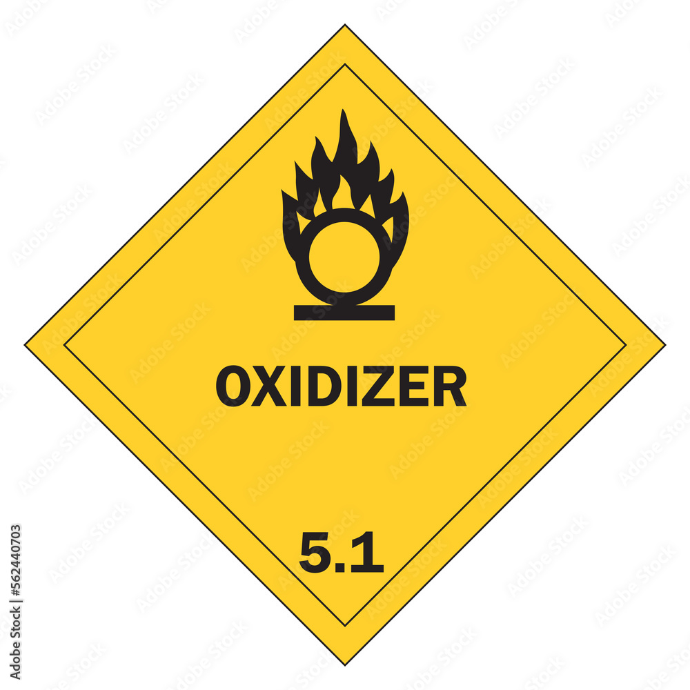 Class 5 symbols, oxidizing materials and organic peroxides. vector illustration Class 5 symbols, oxidizing materials and organic peroxides. vector illustration
