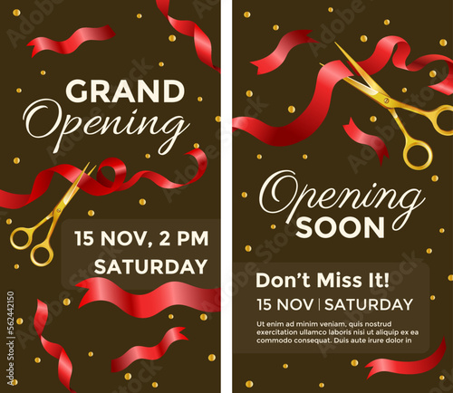 Grand opening soon, dont miss it invitation card