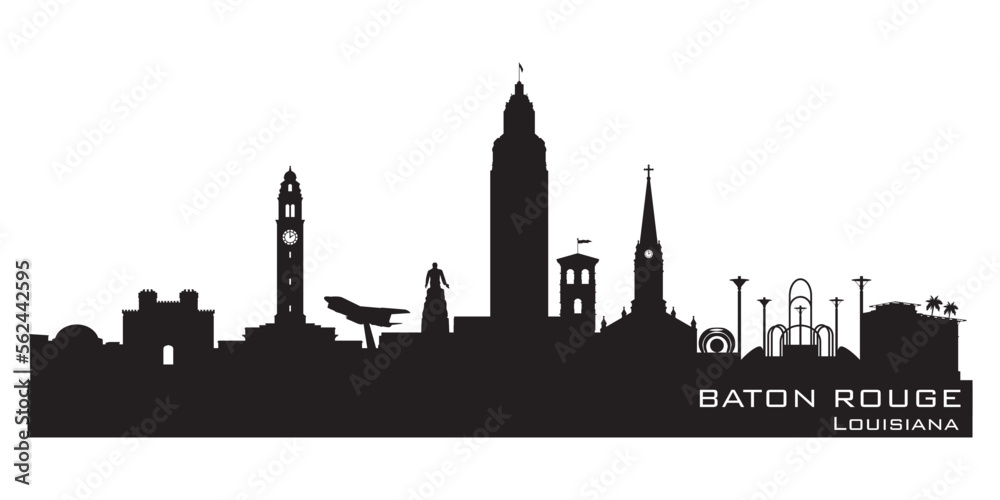 Baton Rouge Louisiana city skyline vector silhouette