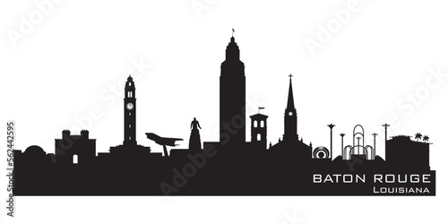 Baton Rouge Louisiana city skyline vector silhouette photo