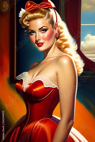 Find the perfect pinup girl painting for your home or office that celebrates feminine beauty and style.
