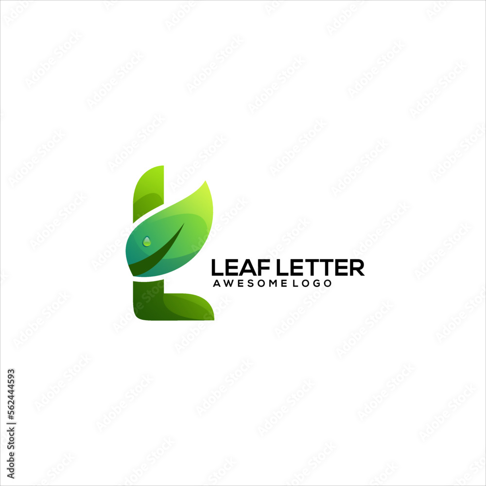 l letter leaf colorful logo vector illustration Stock Vector | Adobe Stock