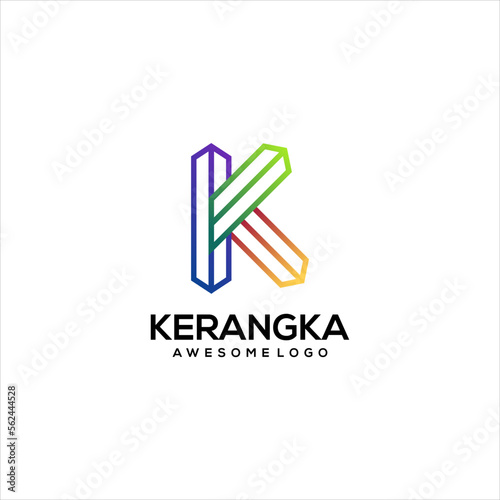 k letter gradient logo vector illustration