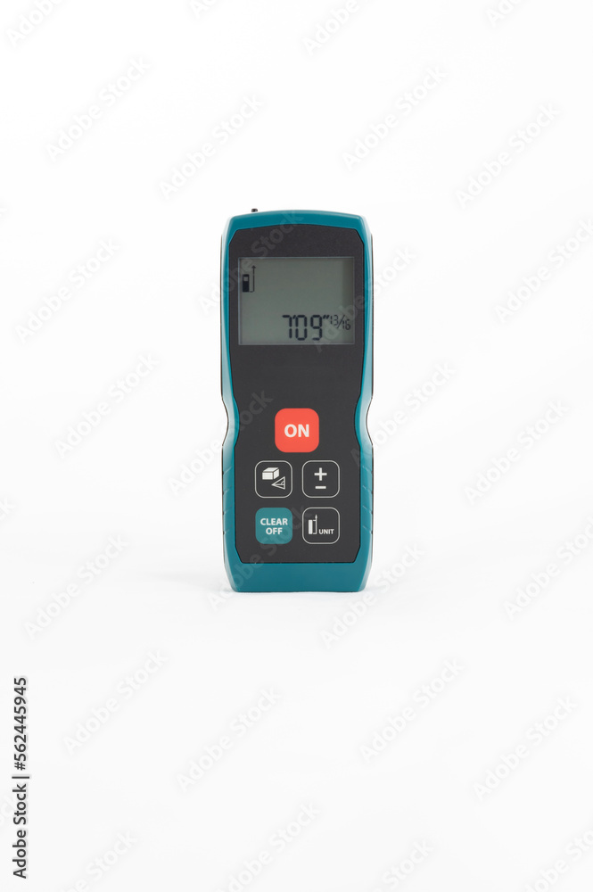 Construction laser range finder on a white background. Construction laser range finder on a white background.