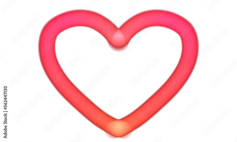 Isolated neon red heart shape