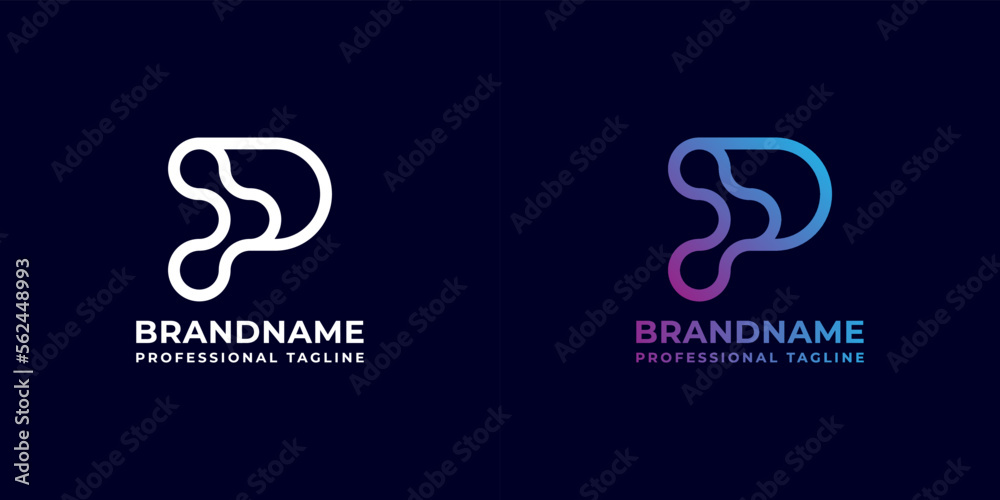 Letter P Tech Logo, suitable for any business related to the letter P and technology Letter P Tech Logo, suitable for any business related to the letter P and technology