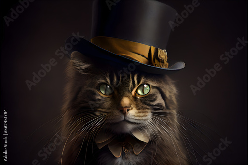 cat in a top hat  generative ai
