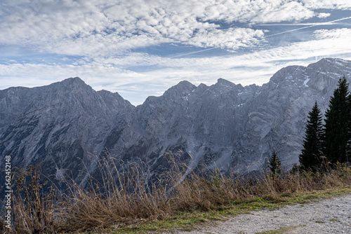 Fototapeta Naklejka Na Ścianę i Meble -  Massive mountain chain, forest and meadows of the German Alps