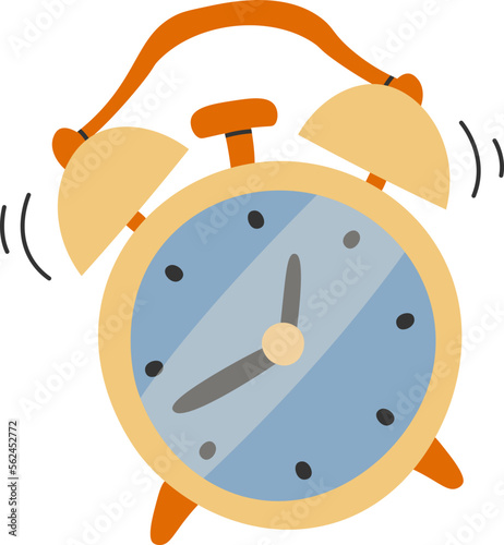 Alarm clock flat icon Morning routine Wake up