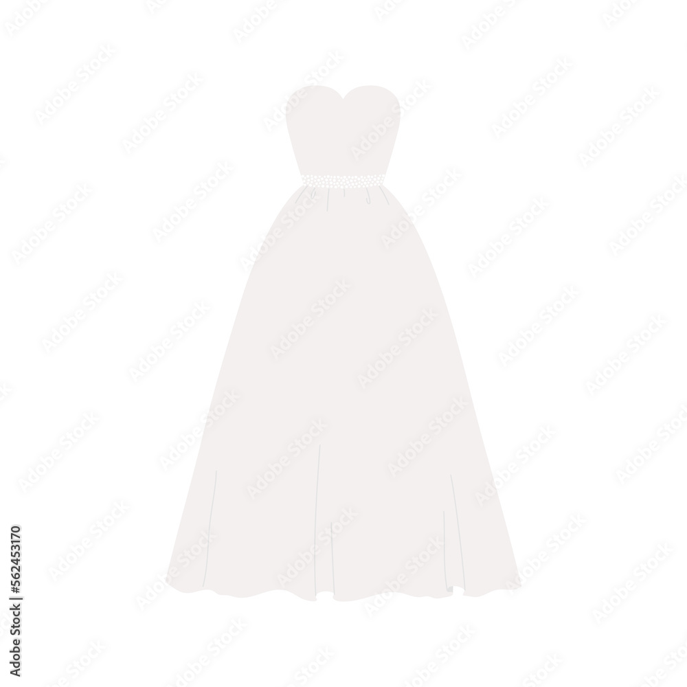 White wedding dress. Fashion bride dress. Template for greeting card, invitation, poster, banner. White wedding dress. Fashion bride dress. Template for greeting card, invitation, poster, banner.