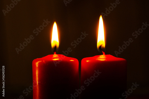 red burning candle