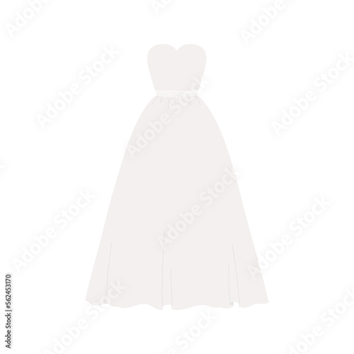 White wedding dress. Fashion bride dress. Template for greeting card, invitation, poster, banner. 