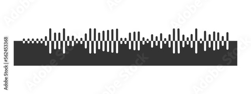 Sound wave icon. Audio file symbol isolated on white background. Pulse pictogram. Signal sign. Voice message. Messenger  online radio  podcast mobile app  media player element. Vector illustration