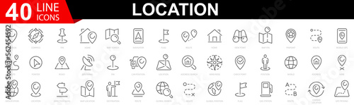 Leinwand Poster Location icons set
