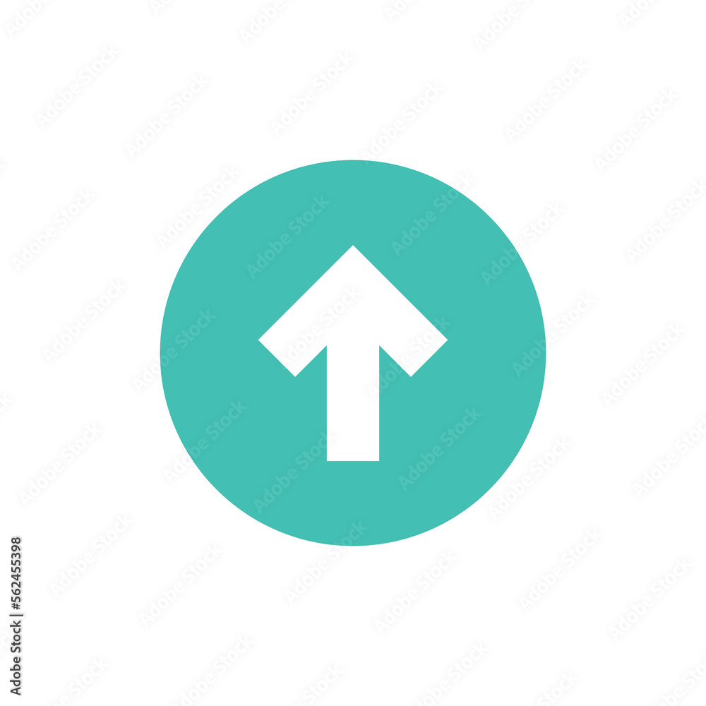 white arrow up in powder blue circle icon. Isolated on white. Upload icon. Upgrade, increase sign. North pointing arrow. white arrow up in powder blue circle icon. Isolated on white. Upload icon. Upgrade, increase sign. North pointing arrow.