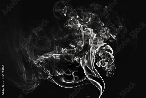 white smoke in black background