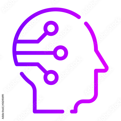 Free Download artificial intelligence gradient icon - GFXLoad