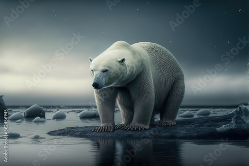 Polar Bear Stock Photo  Wildlife Photography  Generative Ai