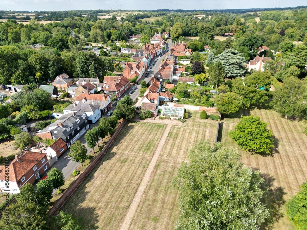 Much Hadham Typical Historic English Village Hertfordshire Aerial view