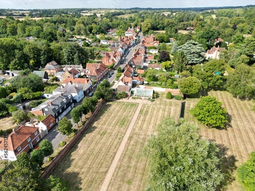 Much Hadham Typical Historic English Village Hertfordshire Aerial view