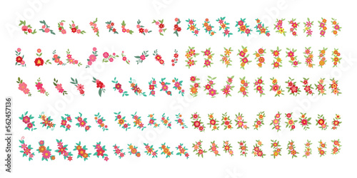 Fototapeta Naklejka Na Ścianę i Meble -  set of flower logo vector template full color
