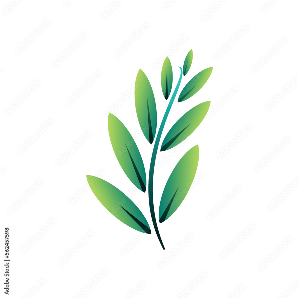 leaf gradient illustration design