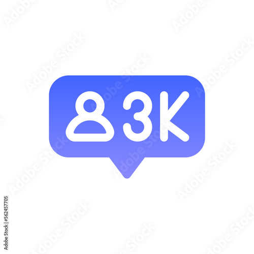 follower flat gradient icon