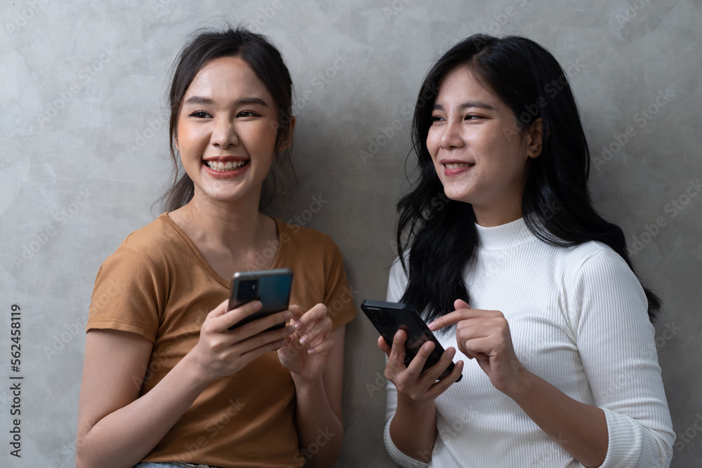 Young woman using smart phone, Social media concept. Hand using smartphone with Social media. Young woman using smart phone, Social media concept. Hand using smartphone with Social media.
