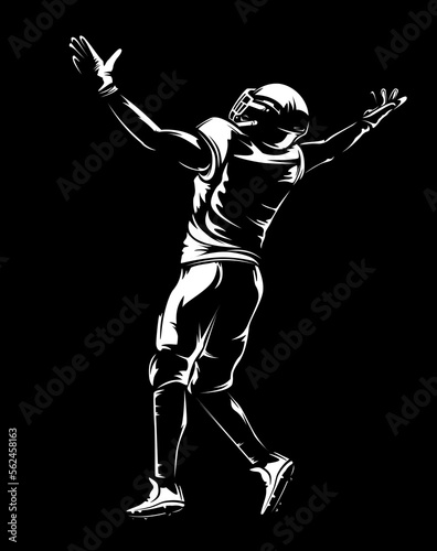 American football player. Quarterback isolated illustration. Football player vector. American football championship. Sport theme vector illustration.