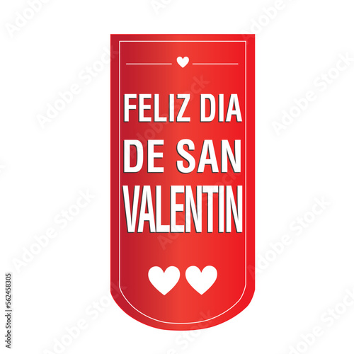 Cartel Feliz dia de San Valentin. Vista de frente y de cerca. Icono vector