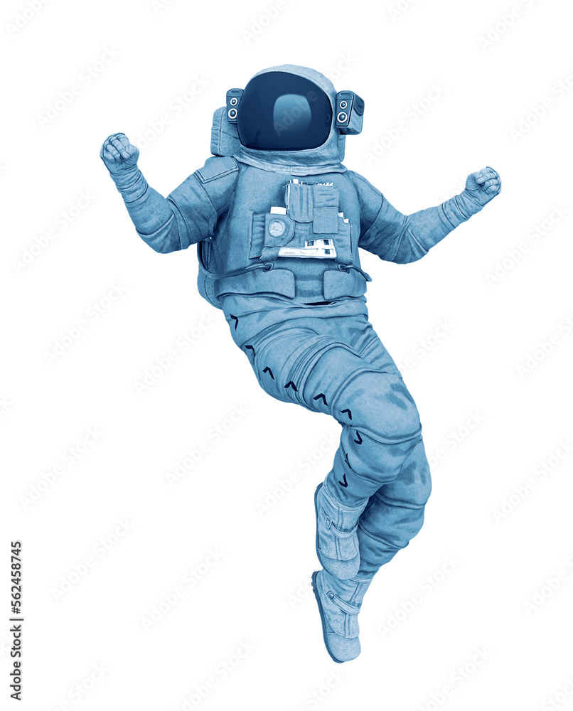 astronaut explorer is floating on white background astronaut explorer is floating on white background