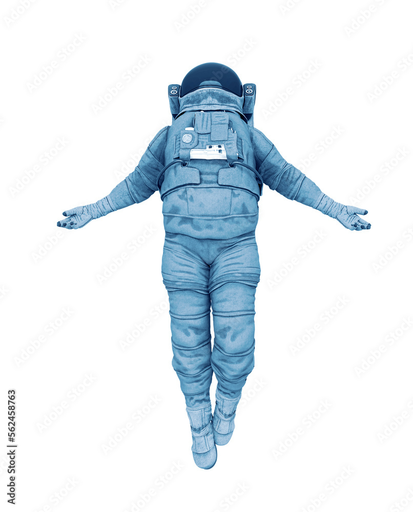 astronaut explorer is in ascension or being abducted on white background astronaut explorer is in ascension or being abducted on white background