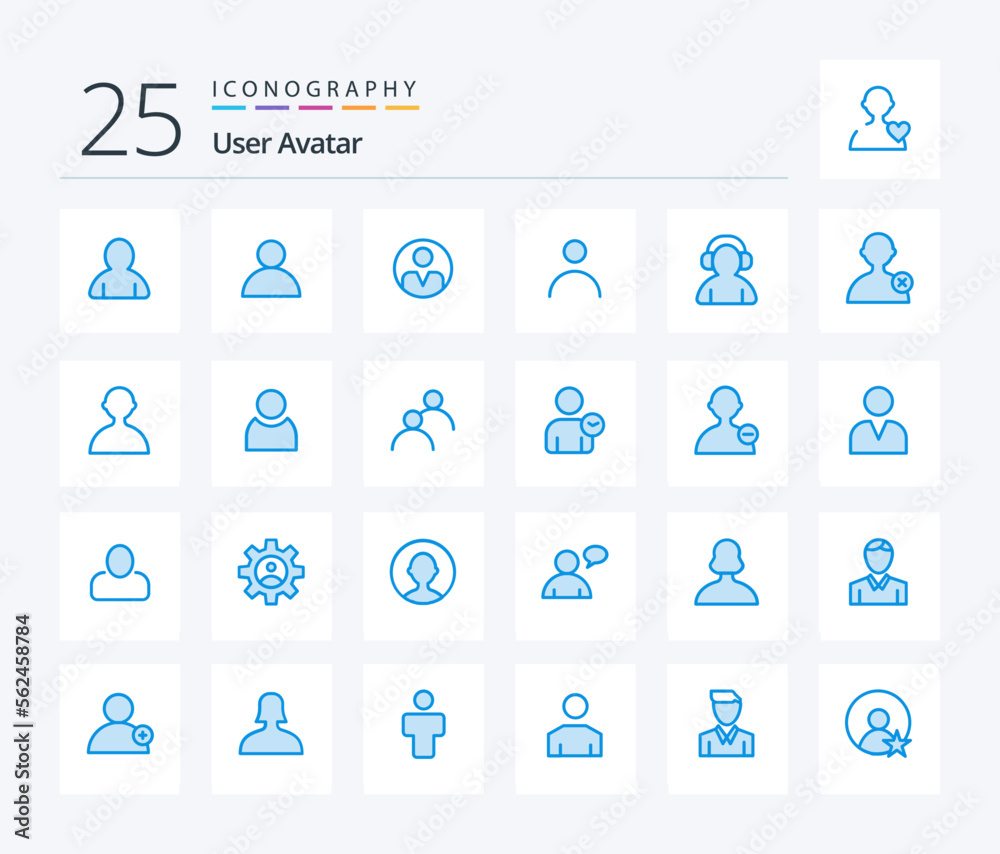 User 25 Blue Color icon pack including user. user. support. avatar. man
