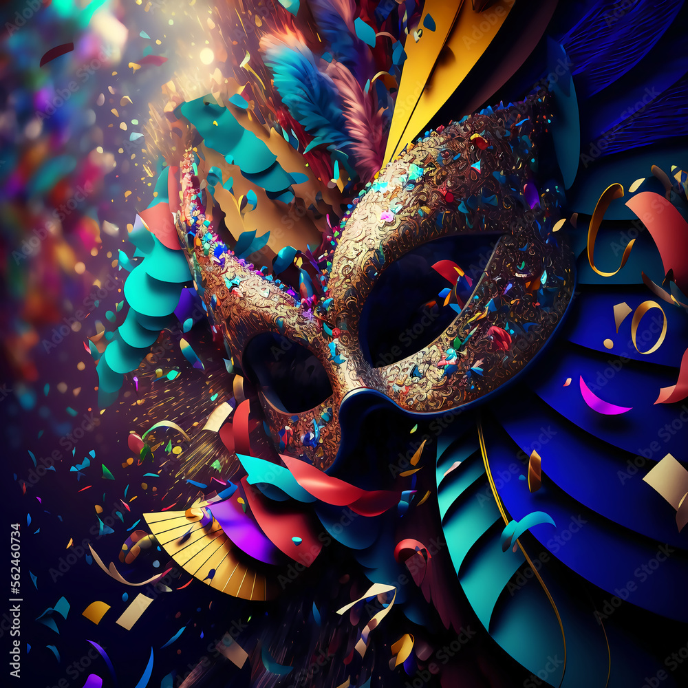 Abstrat backgorund with brazilian carnival party, Generative AI Abstrat backgorund with brazilian carnival party, Generative AI