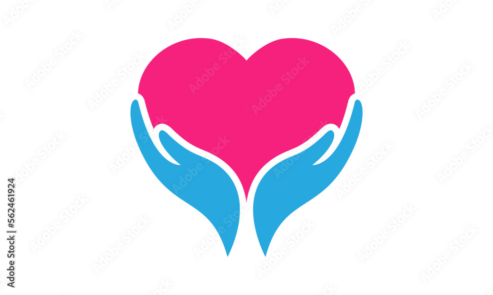 Heart Hand Logo Illustrations & Vectors