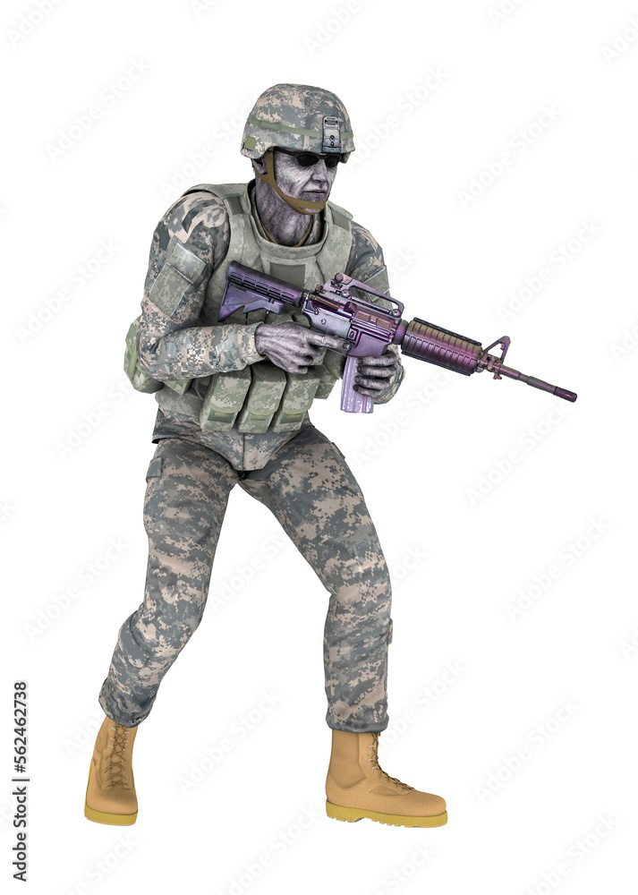 zombie soldato con uniforme da combattimento in posa con fucile zombie soldato con uniforme da combattimento in posa con fucile