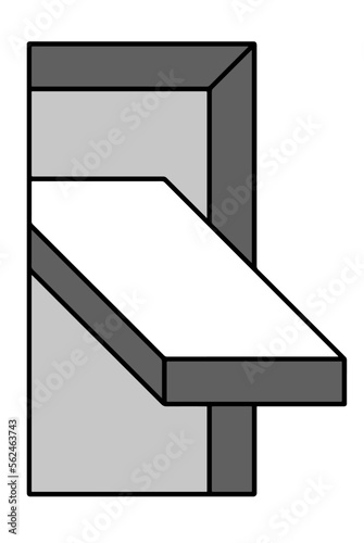 Vector image of a rectangular beam of gray color