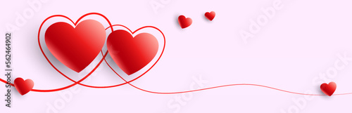 Illustration with Valentine's Day, red wonderful hearts.