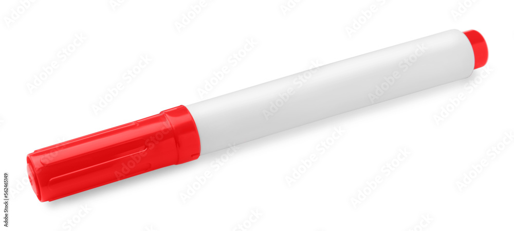 Bright red marker isolated on white. School stationery