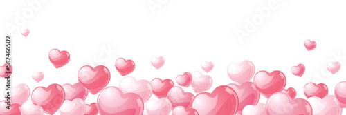 Pink love hearts illustration banner - valentines day design
