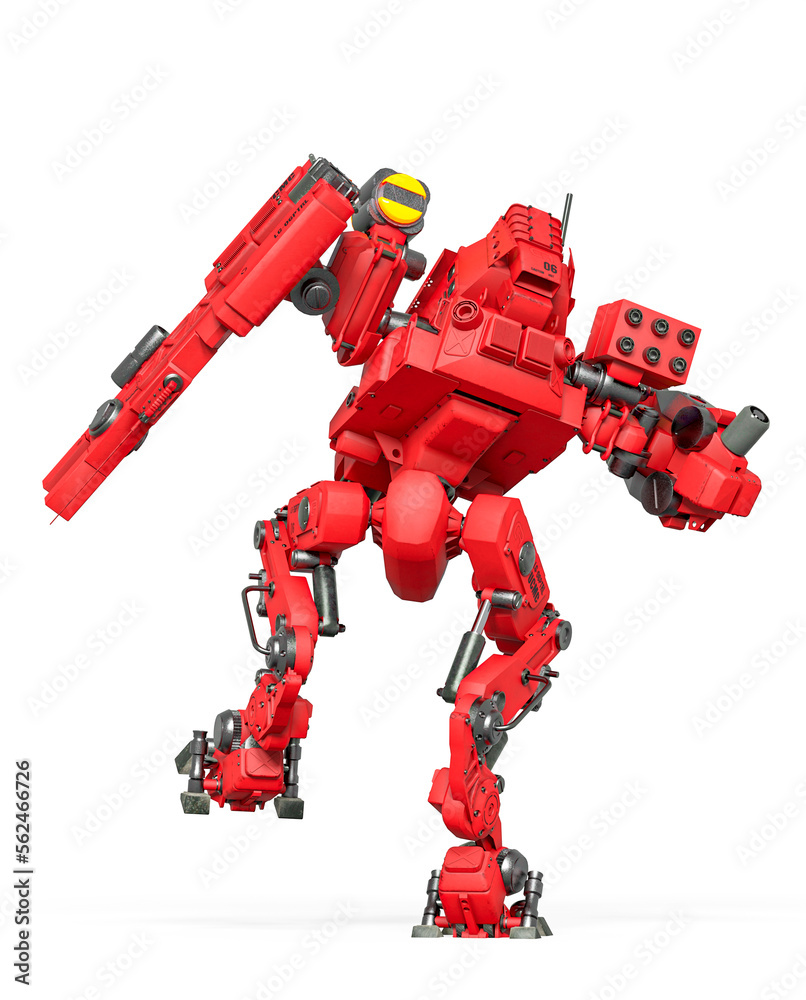 combat mech is stepped in that rear view combat mech is stepped in that rear view