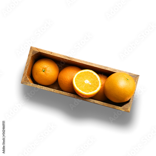 box of oranges