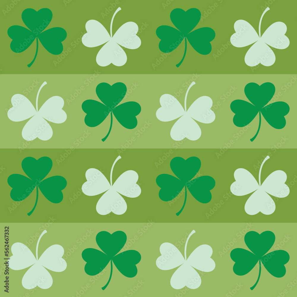 Saint Patrick's Day greetings with tree leaf clovers on green background. Saint Patrick's Day greetings with tree leaf clovers on green background.