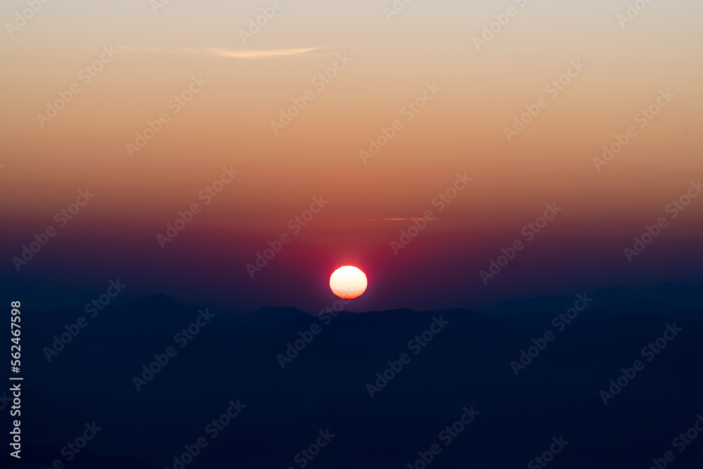Wonderful sunset over the mountains Wonderful sunset over the mountains
