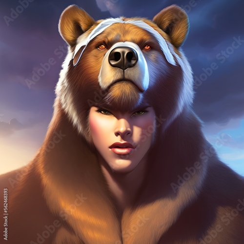 man in bear hide, fantasy p...
